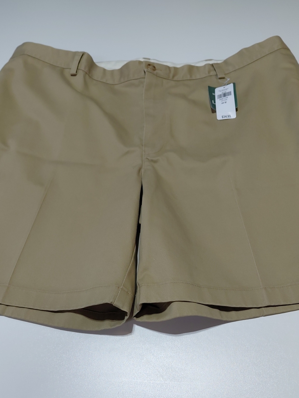 L. L. BEAN Men's Classic Fit Khaki  Wrinkle Free Cotton Chino Shorts Size 44W